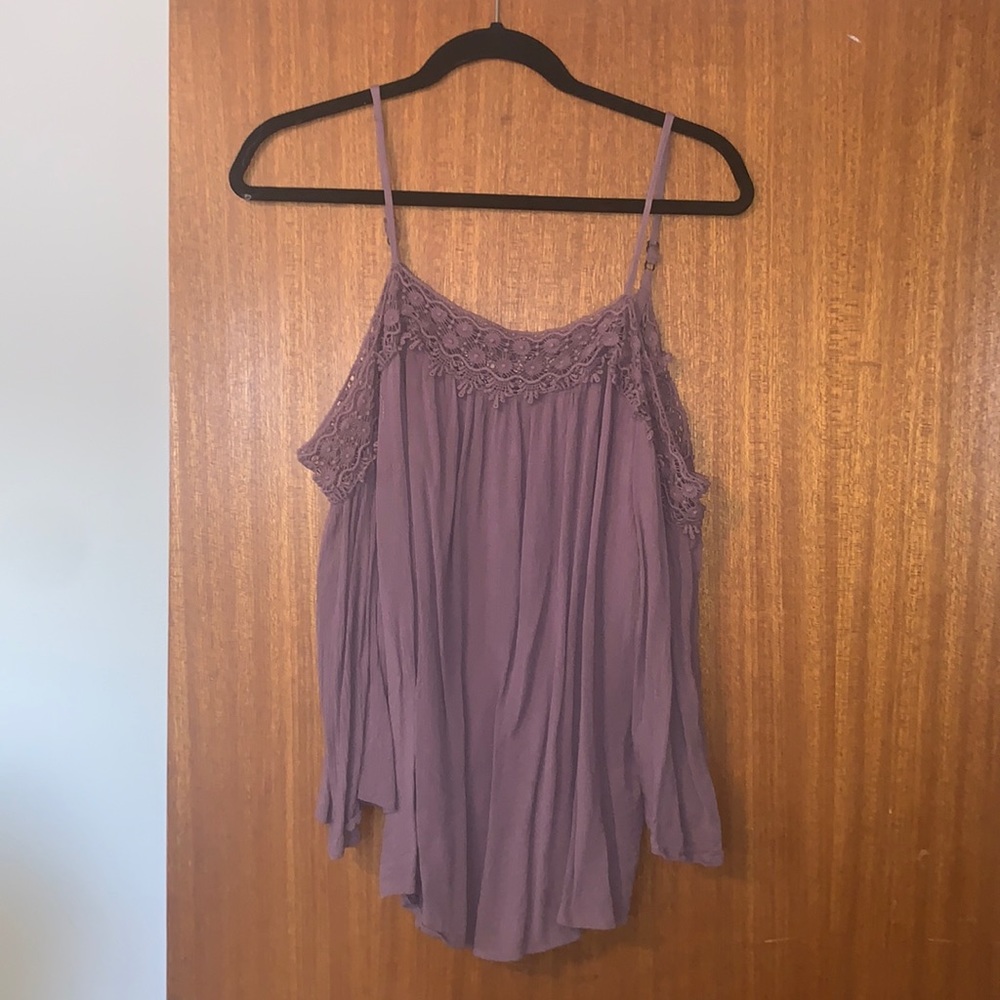 OFF THE SHOULDER PURPLE BLOUSE